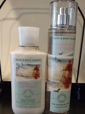 Bath & Body Works Neapolitan Ice Cream Lotion & Mist - White, Cream, Brown